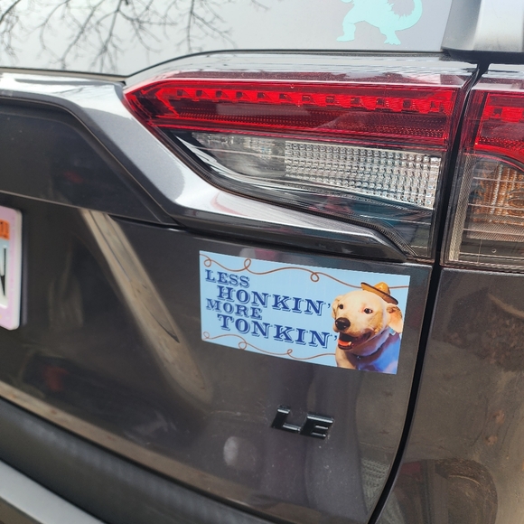 Less Honkin' More Tonkin' Bumper Sticker - Picture 3 of 3
